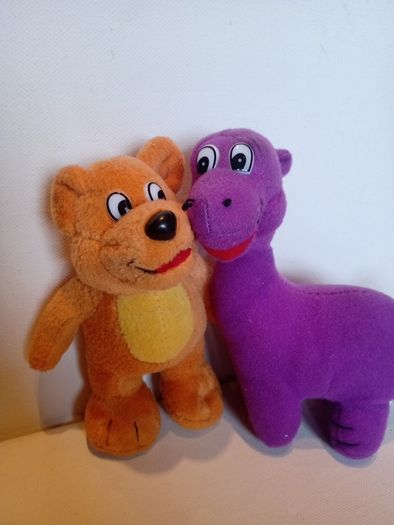 The Natural Confectionery Company Advertising Plush Dinosaur and Bear