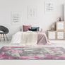 Living Room RUG - Short Pile, Bordered, Soft, Area Carpet for Bedroom & Home Decoration, Square Pattern Rugs, Contemporary, Small to Extra Large (Grey_Pink, 80 x 150 cm) Image 5
