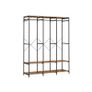 Wardrobe Open Removable Hook Open Wardrobe with Clothes Rail, Shelves, Removable Hooks,Vintage Brown Image 2