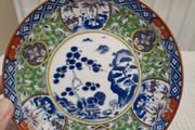 Imari cobalt blue and Iron Red plate bamboo