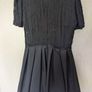 Black lace mini pleated skater dress Image 2