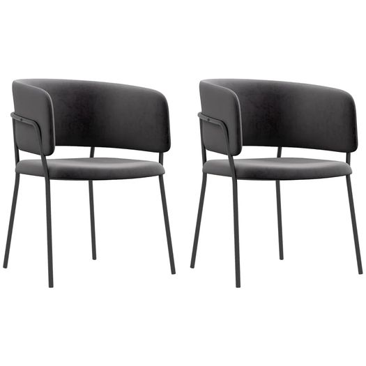 Upholstered Chair, Modern and Comfortable, 57x53x73 cm, Gray