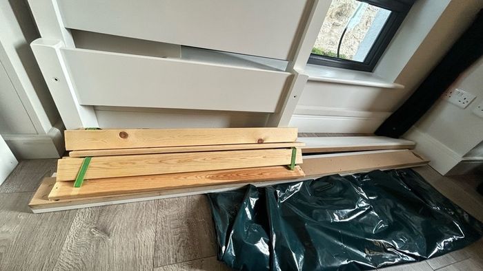 Single white bedframe