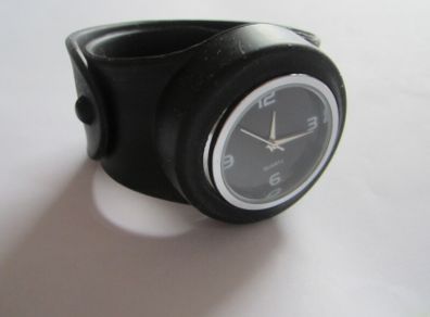 Slap-on Watch - Black Rubber Band