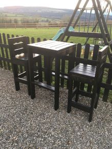 Garden bar stools and table