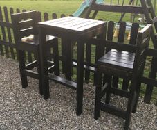 Garden bar stools and table