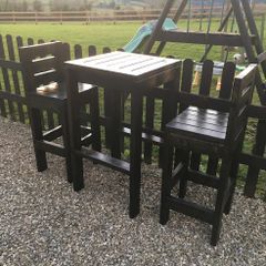 Garden bar stools and table
