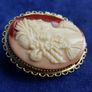 Vintage Gold Plated Shell Ornate Cameo Brooch Image 3