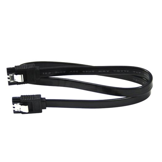 3 X Black SATA Data Cable 39Cm 6Gb/S Straight/Straight with Locking Latch (Brand New/Warranty)
