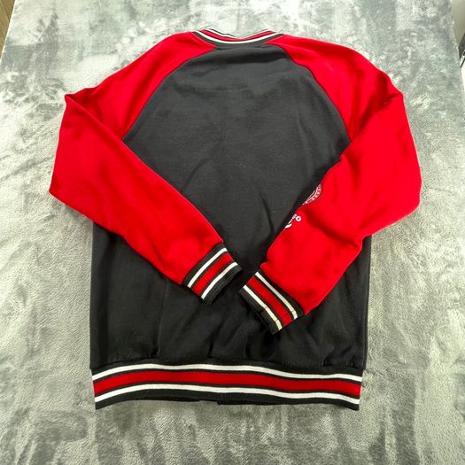 Chicago Bulls Mens Varsity Bomber Jacket Black Basketball Logo NBA Size Medium
