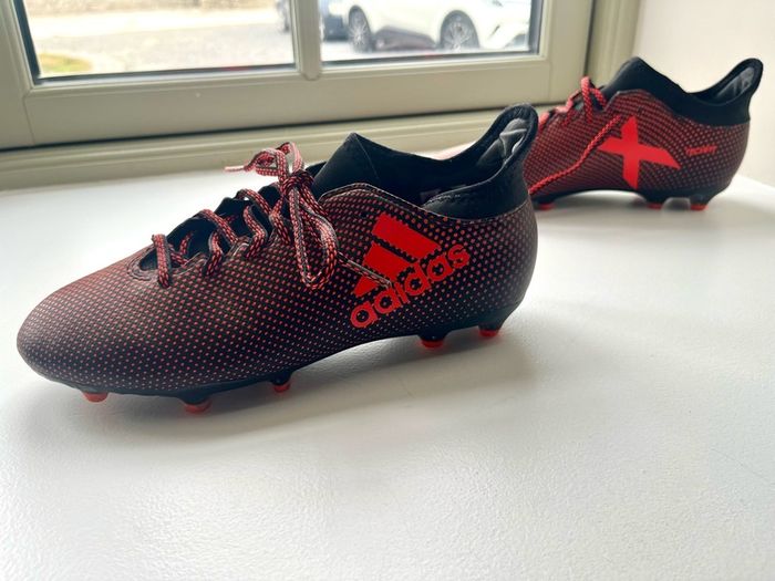 adidas football boots X techfit black and red youth