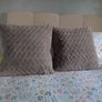 Set of x2 Grey Fluffy Cushions Image 10