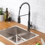 NEW SALE | Black Kitchen Tap,Spring Kitchen Taps with Pull Out Spray,3 Spray Modes 360 Degree Swivel High Arc Single Handle Kitchen Sink Mixer Tap with Pull Down Sprayer BLACK Image 5