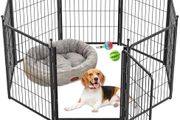 8 Panel Dog Pen, High 80cm Puppy Play Pen Indoor/Outdoor, Portable Detachable Pet Exercise Playpen, Pet Run Enclosures for Puppies, Cats, Rabbits and Other Animals