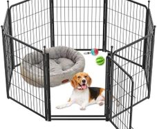 8 Panel Dog Pen, High 80cm Puppy Play Pen Indoor/Outdoor, Portable Detachable Pet Exercise Playpen, Pet Run Enclosures for Puppies, Cats, Rabbits and Other Animals