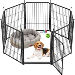 8 Panel Dog Pen, High 80cm Puppy Play Pen Indoor/Outdoor, Portable Detachable Pet Exercise Playpen, Pet Run Enclosures for Puppies, Cats, Rabbits and Other Animals