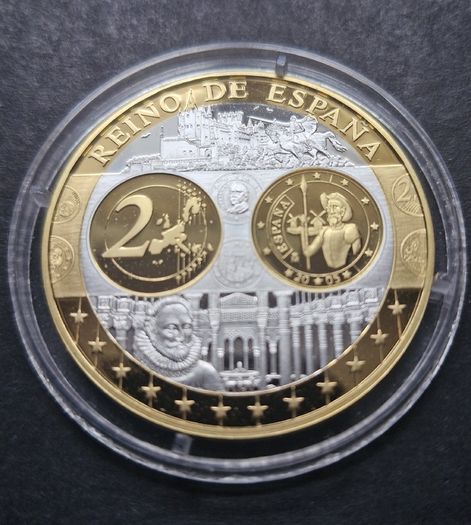 Spain, 2005 Reino De Espana .999 Silver Europa Gold Gilded Coin