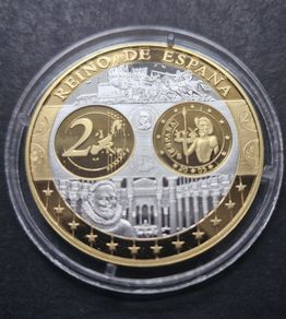 Spain, 2005 Reino De Espana .999 Silver Europa Gold Gilded Coin