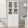 Modern Bookcase with Doors, Display Storage Cabinet with Adjustable Shelves for Living Room, Study, Office, White (FREE POSTAGE) Image 8