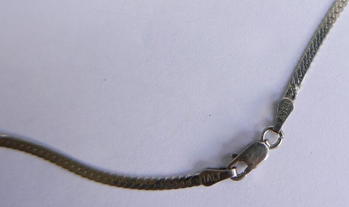 Vintage 925 Sterling Silver 16" Necklace Flat Chain 3.1 grams