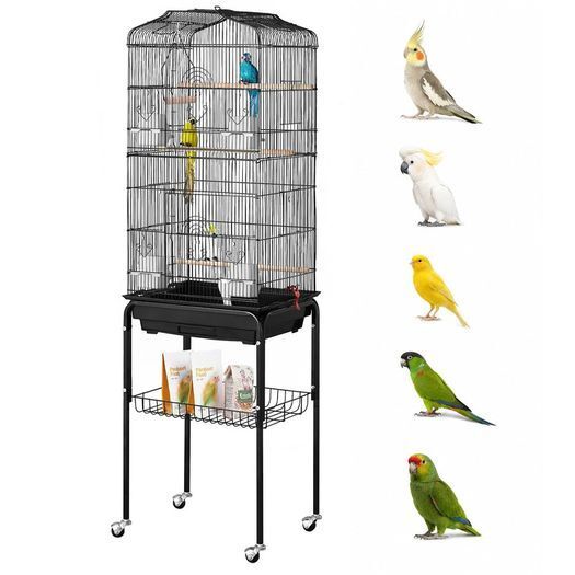 Metal Bird Cage 62 Inch with Rolling Stand