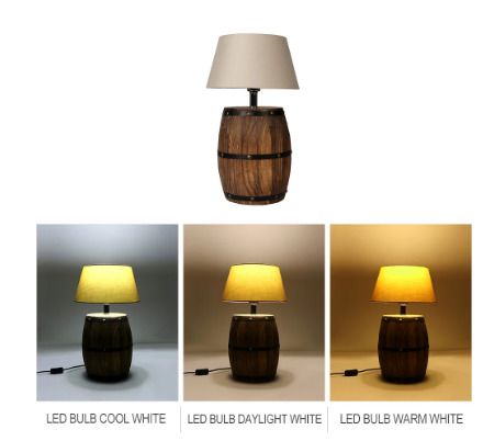Natural barrel decoration lighting table lamp bedroom bedside night light bar cafe restaurant creative desk lights