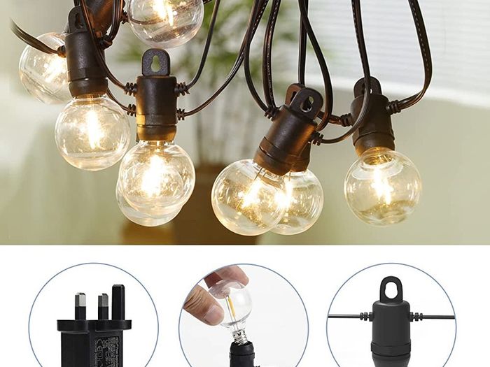 37FT Led Outdoor Garden String Lights, Waterproof Safety Voltage Festoon Lights with 15 pcs Shatterproof LED Globe Bulb Lights for Christmas Wedding Party Backyard Patio Cafe (FREE SHIPPING)
