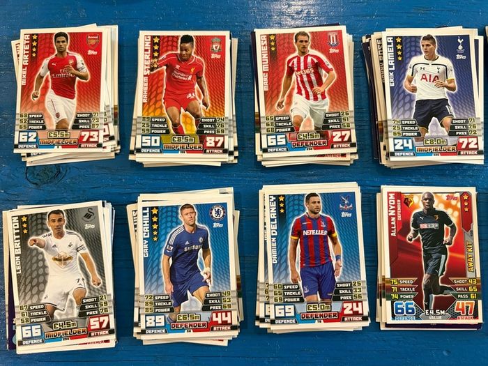 Match Attax Premier League 2014 15 Card Lot Gold Rooney LE, Shiny Inserts & Tin