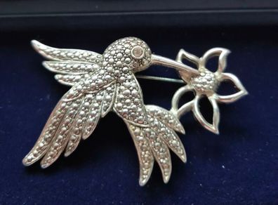 Vintage Irish Silver Hummingbird Brooch