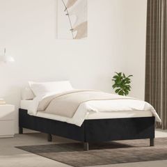 Bed Frame without Mattress Black 90x190 cm Single Single Velvet