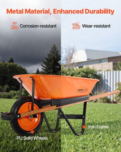 Garden Wheelbarrow Cart 5 Cu Ft One Wheel