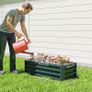 Set of 2 Steel Raised Planter Boxes Green Image 2