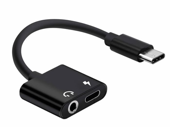 2in1 USB C Type C to 3.5mm Audio Jack Charger Adapter Cable Headphones Earphone
