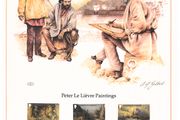 1980 Guernsey Limited Edition Lithographed Print measuring 333mm X 257mm showing  Peter Le Lievre Paintings Commemorative stamps with First Day of Issue Cancel