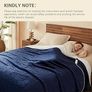 Heated Blanket Electric Throw 130x160cm, 1/2/4/6/8 Hours Auto-Off 10 Heat Level Digital Control, Over-Heat Protection Flannel Sherpa Washable Blanket Navyblue Image 5