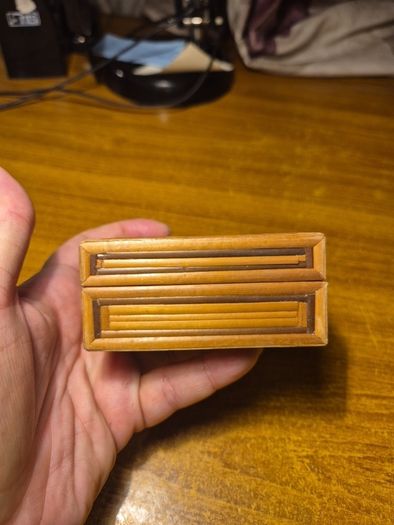 Bamboo & Wicker Small Trinket Box with Burned in Floral Design