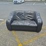 Black 2 Seater Leather Sofa Image 4