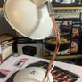 White Shade Copper Stem Table Lamp Image 2