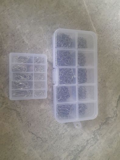 2 Boxes of small fishing hooks