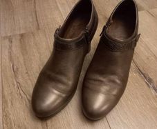 Women's Brown Leather Heeled Ankle Boots