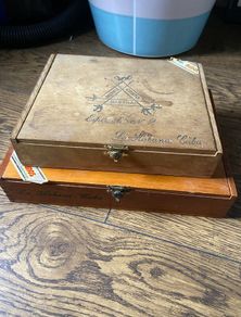 Three Old Cuban cigar boxes