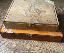 Three Old Cuban cigar boxes