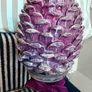 New bespoke oversized autumn Pinecone on distressed wood base in mulberry Image 4