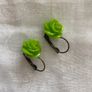 Green Rose Earrings Image 3