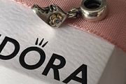 Pandora charm baby boy boot 14k gold and blue Cz