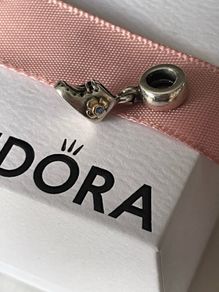 Pandora charm baby boy boot 14k gold and blue Cz