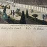 This print is an 18th-century hand-coloured copperplate engraving depicting "A View of the Royal Palace of Hampton Court / Vue du Palais Royal de Hampton Court" Image 4