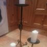 Wrought Iron Candle Holders with Pillar Candles x3 Image 2
