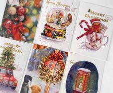 Brand New UYXINONE 24pcs Vintage Postcards Wishes Messages Florist Baking Cards