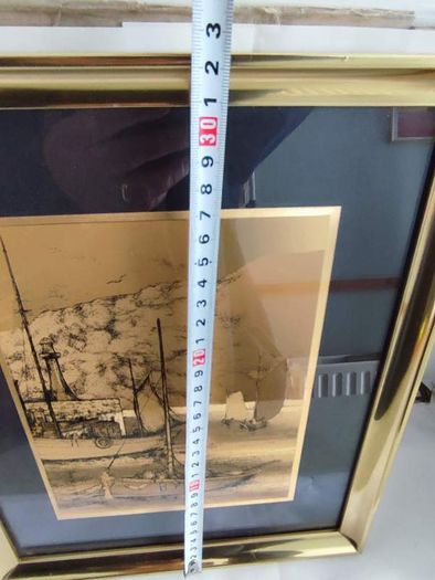 Lovely Gold Pictuer Of Saling Boat.